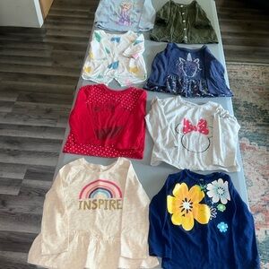 Bundle of 8 Girls Size 2T Long Sleeve Shirts